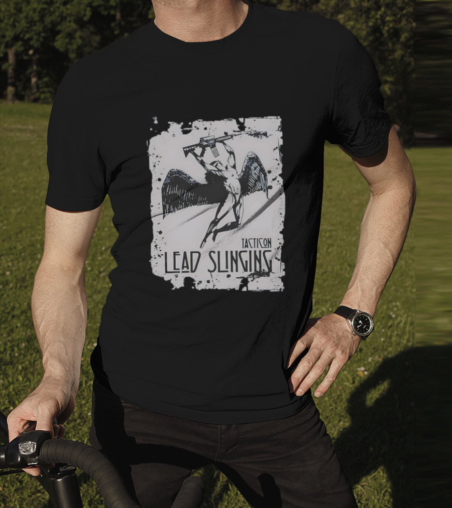 Tacticon Lead Slinging Angel With Rifle T-Shirt