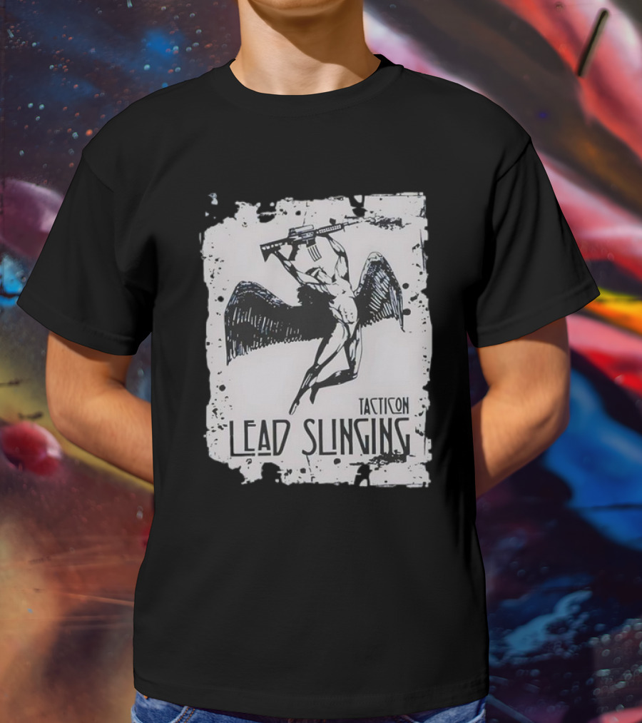 Tacticon Lead Slinging Angel With Rifle T-Shirt