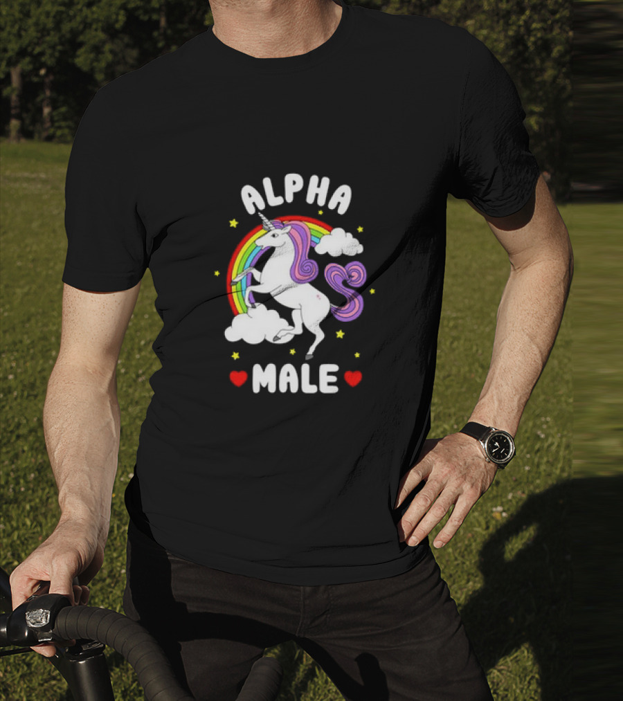 Alpha Male Unicorn Rainbow Father's Day T-Shirt