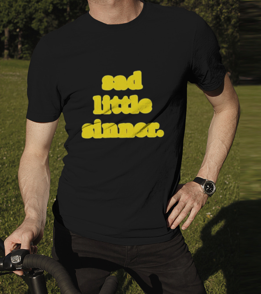 Sad Little Sinner Text Yellow Bold Font T-Shirt