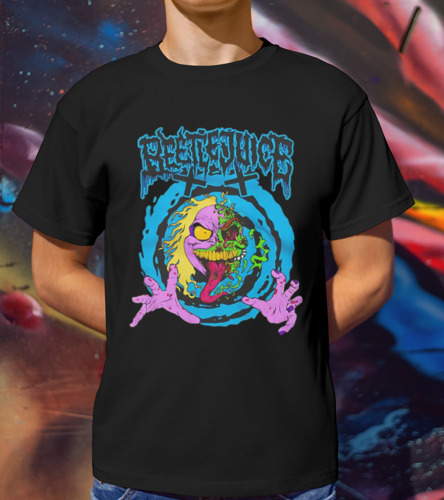 Beetlejuice Bio Exorcist Horror Splatter Vibrant Grotesque Face T-Shirt