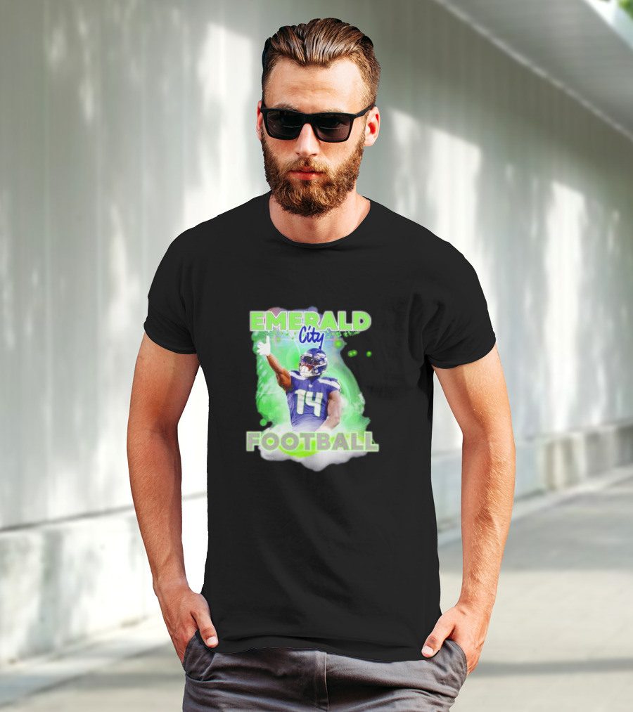 Emerald City Football DK Metcalf Seattle Seahawks 14 T-Shirt