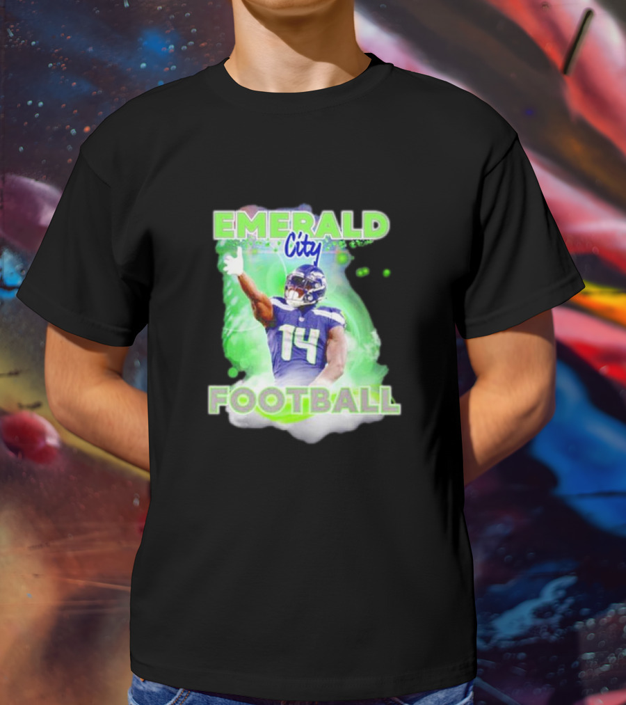 Emerald City Football DK Metcalf Seattle Seahawks 14 T-Shirt