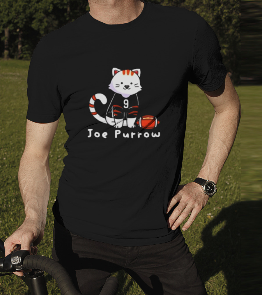 Cincinnati Bengals Cat Joe Purrow Football Player T-Shirt