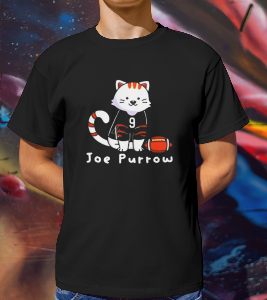 Cincinnati Bengals Cat Joe Purrow Football Player T-Shirt