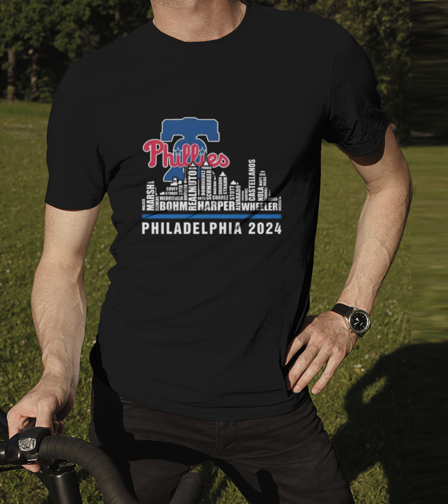 Philadelphia Phillies Player Lineup Skyline T-Shirt