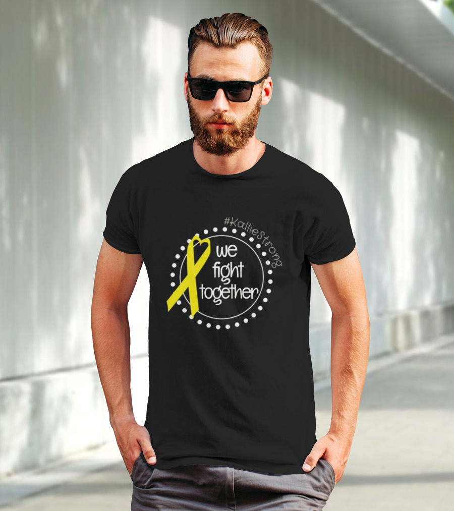 KallieStrong We Fight Together Yellow Ribbon Circle T-Shirt