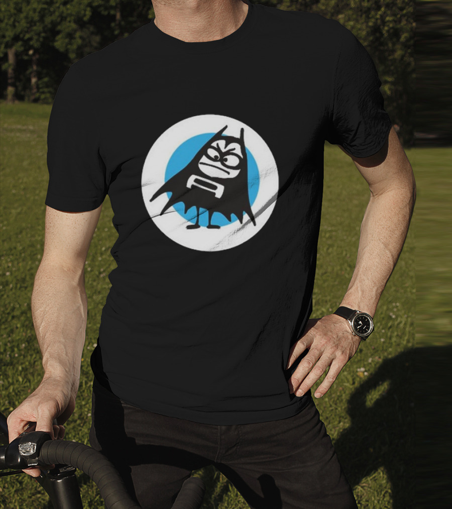 The Aquabats Lil Bat Classic Icon With Cartoon Bat And Mask In Circle T-Shirt