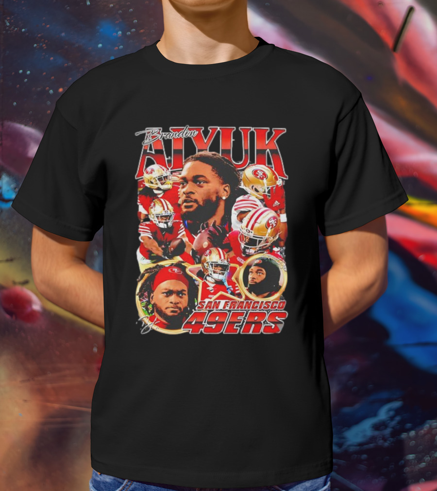 Brandon Aiyuk San Francisco 49ers NFL Football Player Collage T-Shirt