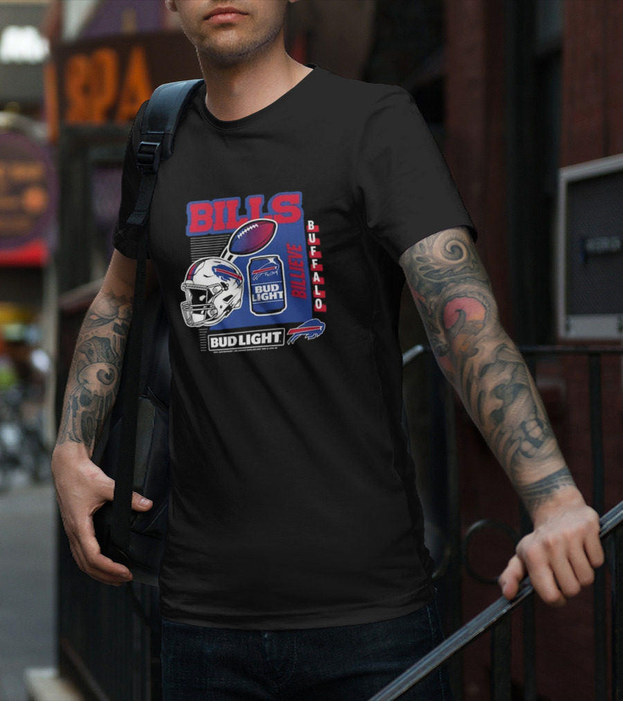 Buffalo Bills Billeve Bud Light Football Helmet Can T-Shirt
