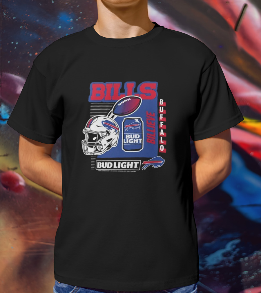 Buffalo Bills Billeve Bud Light Football Helmet Can T-Shirt