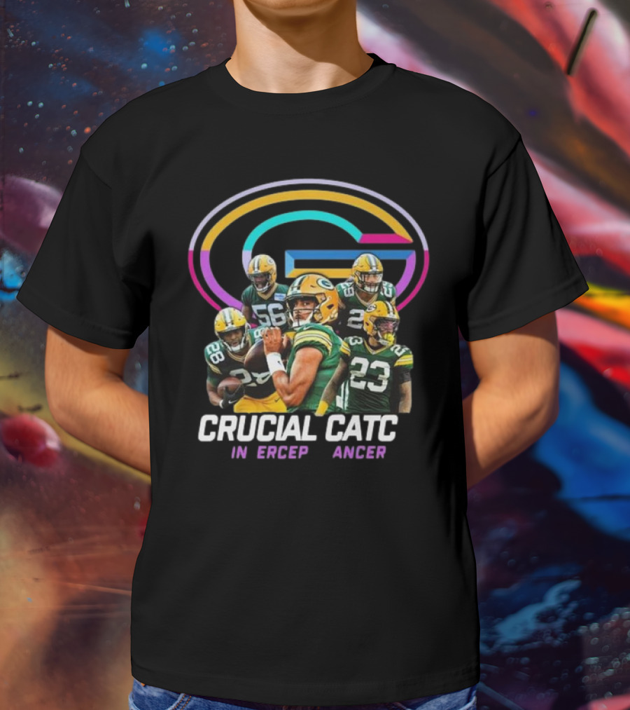 Green Bay Packers Crucial Catch Intercept Cancer NFL Players Team T-Shirt