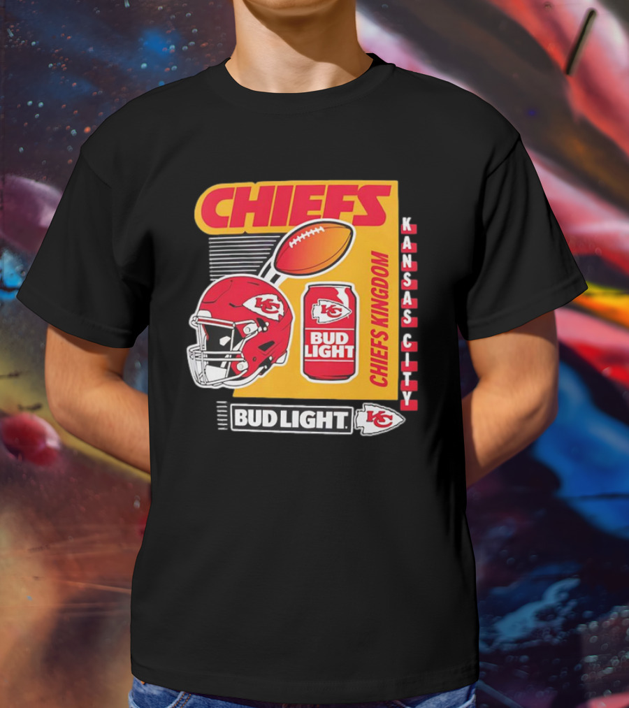 Kansas City Chiefs Bud Light Chiefs Kingdom Helmet Football Can T-Shirt