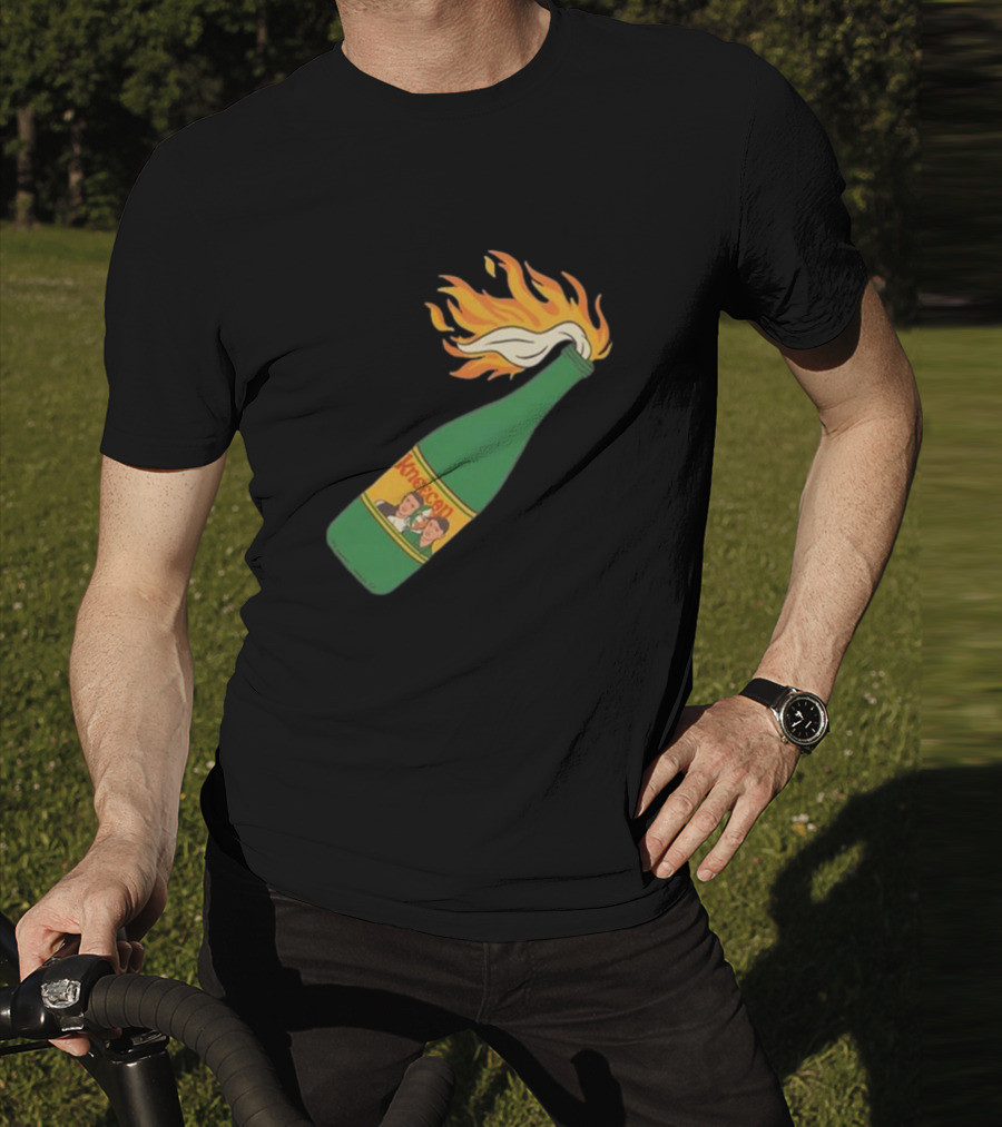 Kneecap Flaming Buckfast Molotov Bottle Green T-Shirt