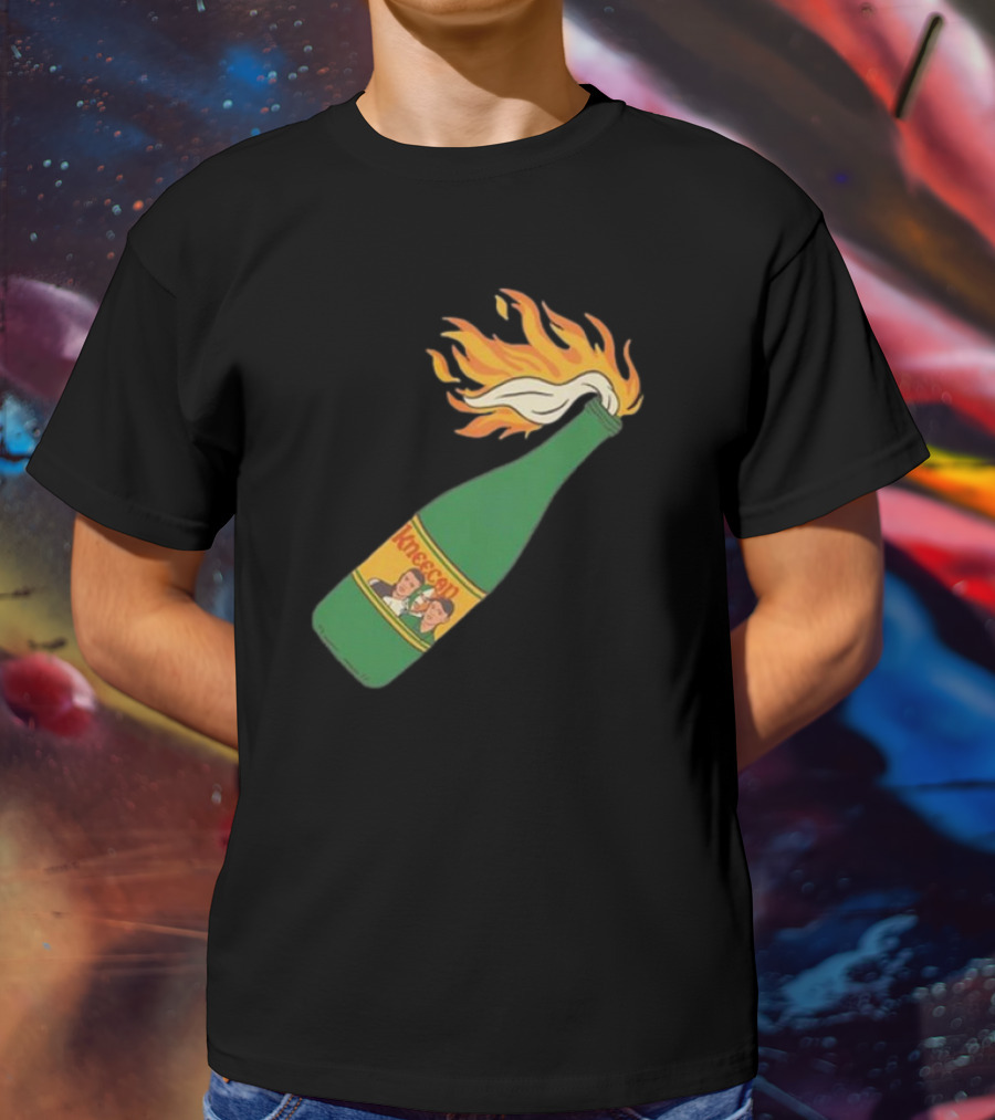 Kneecap Flaming Buckfast Molotov Bottle Green T-Shirt