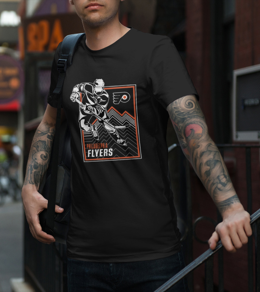 Philadelphia Flyers Hockey Player Graphic With Team T-Shirt