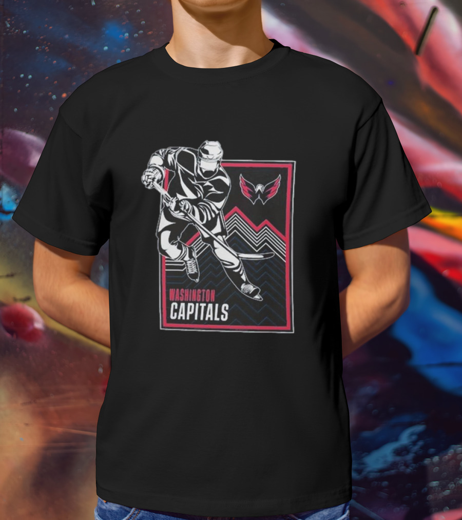 Washington Capitals Hockey Player Graphic With Team T-Shirt