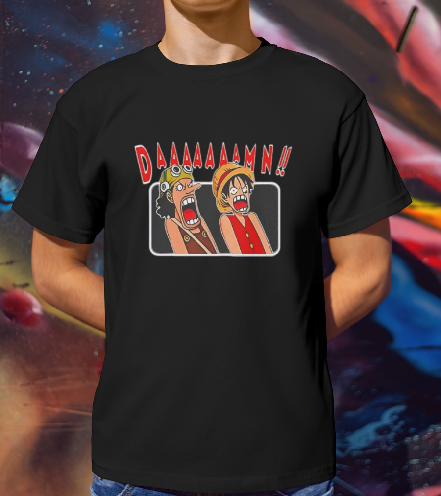 Daaaaaamn Usopp Luffy One Piece Cartoon T-Shirt