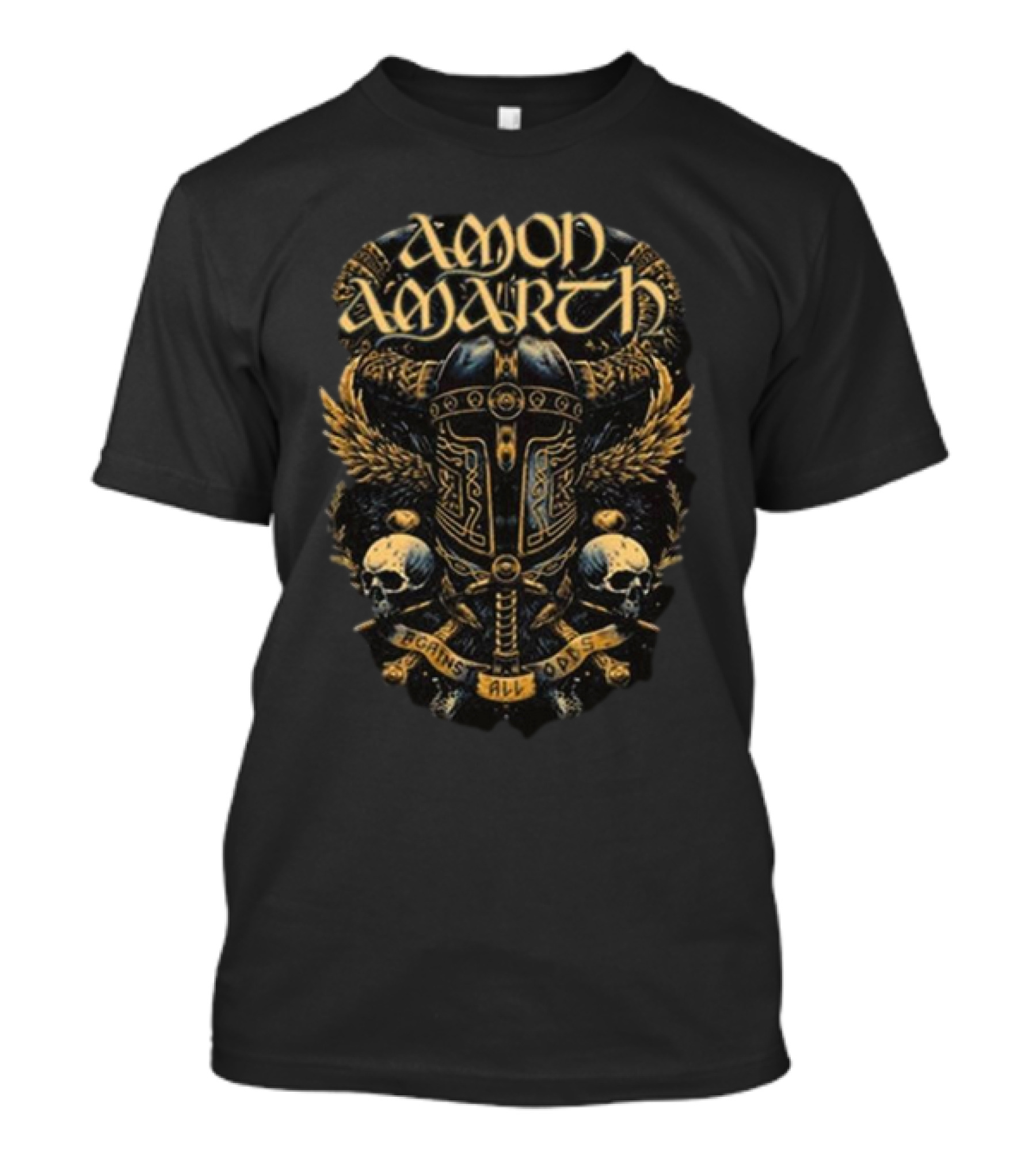 Amon Amarth Against All Odds Viking Helmet And Skull Wing Armor T-Shirt