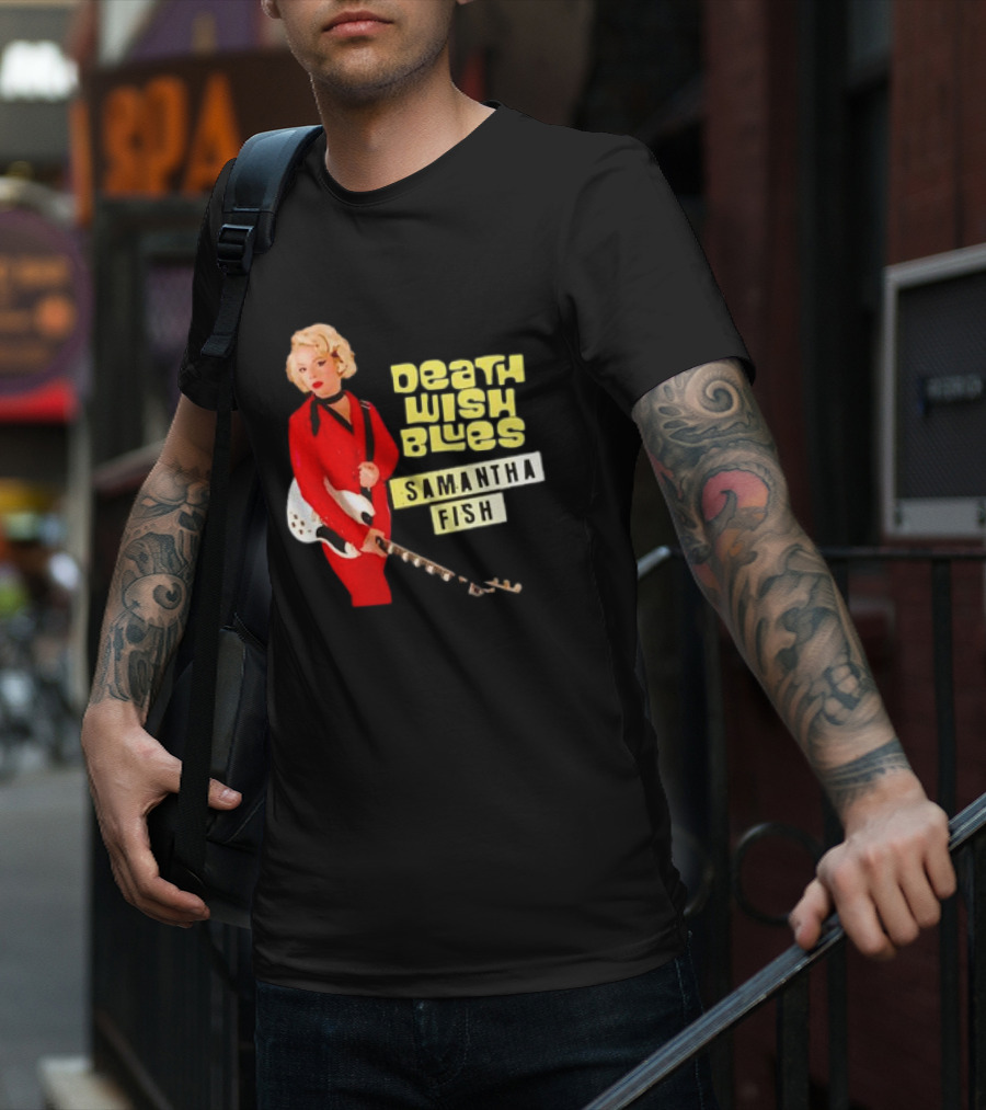 Death Wish Blues Samantha Fish With Guitar In Red T-Shirt