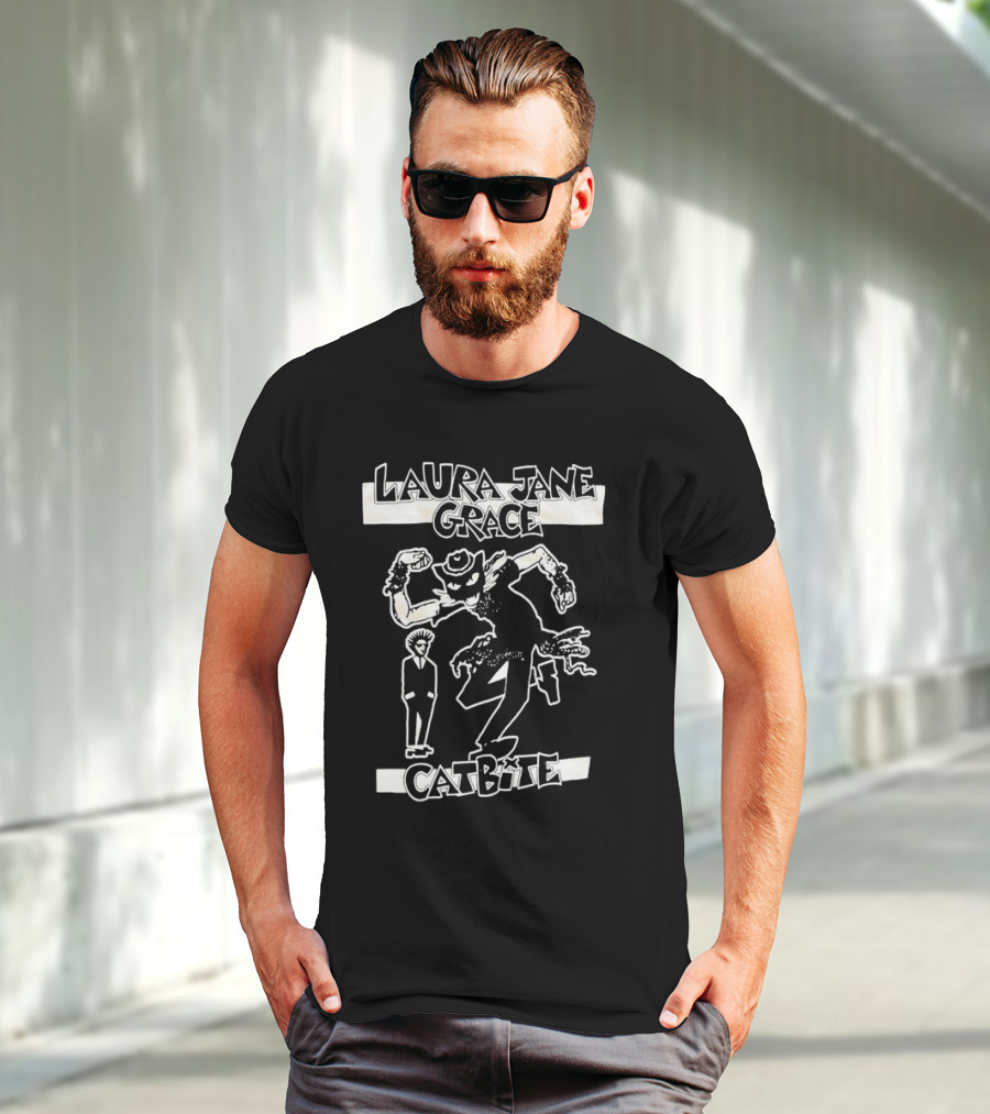 Laura Jane Grace Catbite Cartoon Cat With Suit And Tie Character T-Shirt