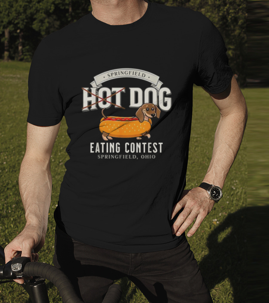 Springfield Hot Dog Eating Contest Springfield Ohio Dachshund Bun T-Shirt