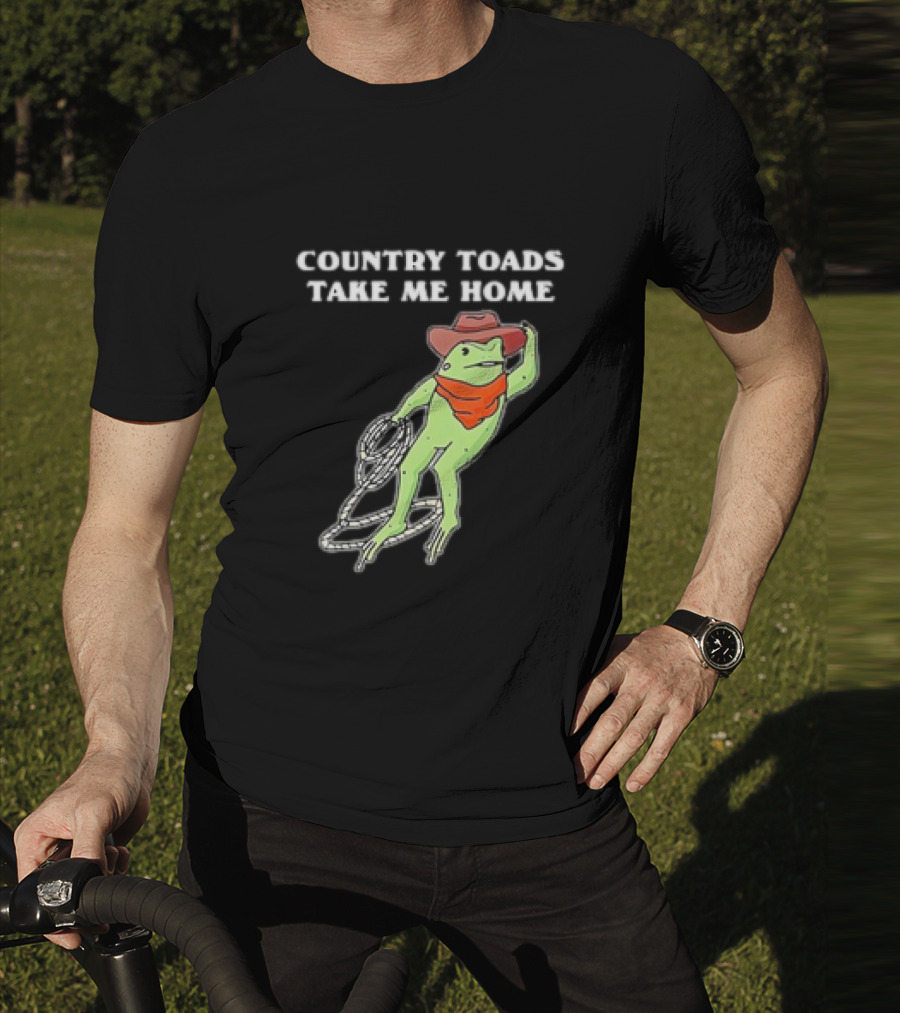 Country Toads Take Me Home Cowboy Frog Funny Western T-Shirt
