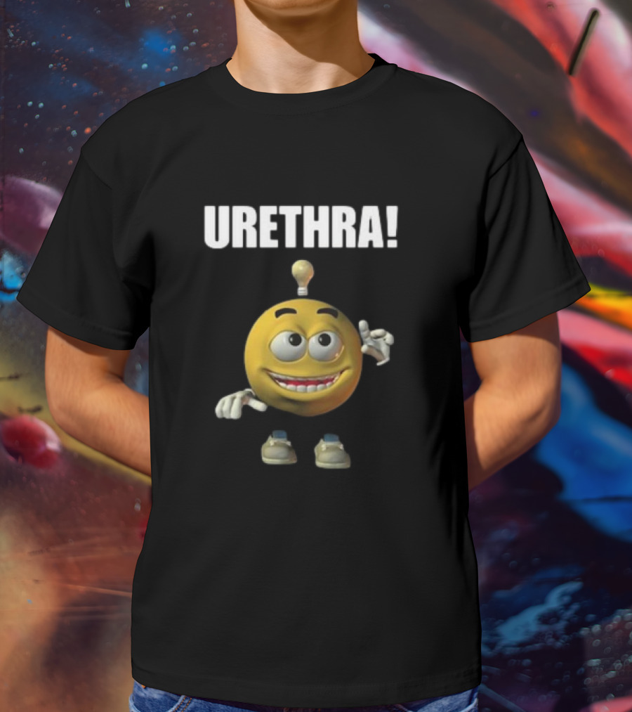 Cringey Tees Urethra Eureka Animated Smiley Light Bulb Idea T-Shirt