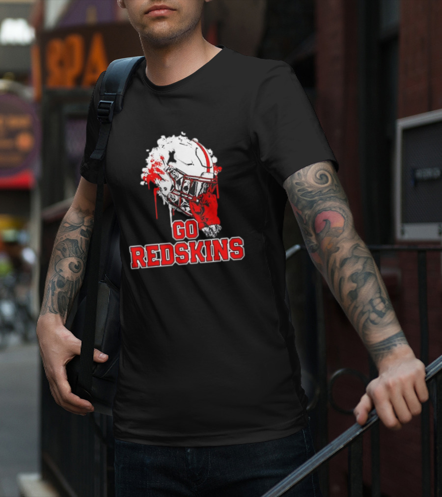 Go Redskins Helmet Burst T-Shirt