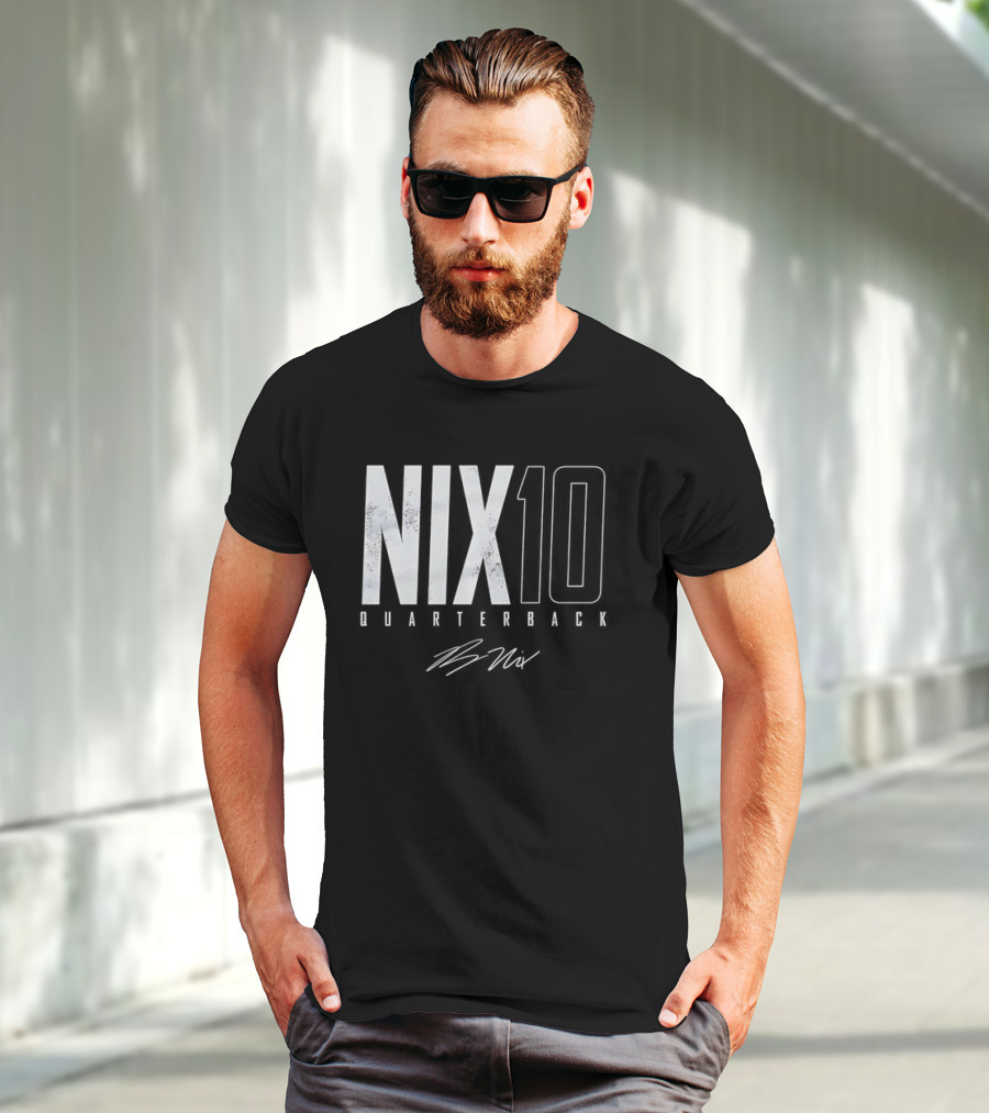 Nix 10 Quarterback Vintage Denver Broncos NFL Football Bo Nix Elite T-Shirt