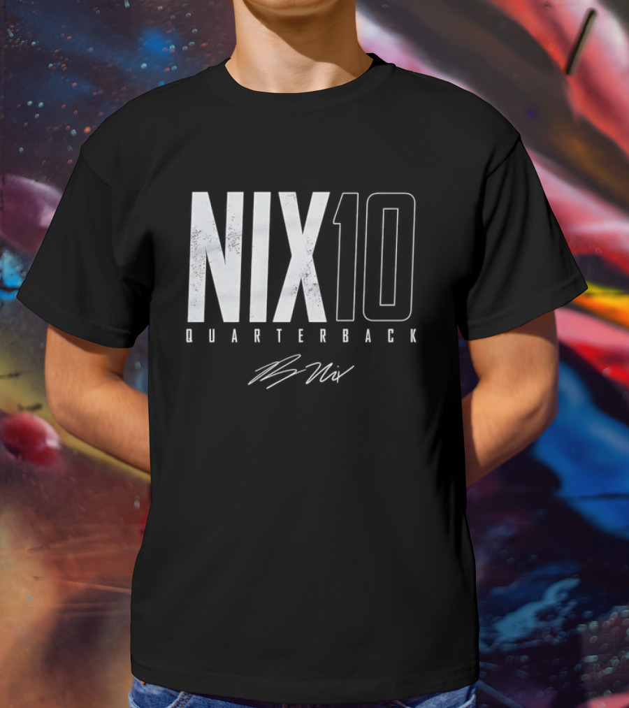 Nix 10 Quarterback Vintage Denver Broncos NFL Football Bo Nix Elite T-Shirt