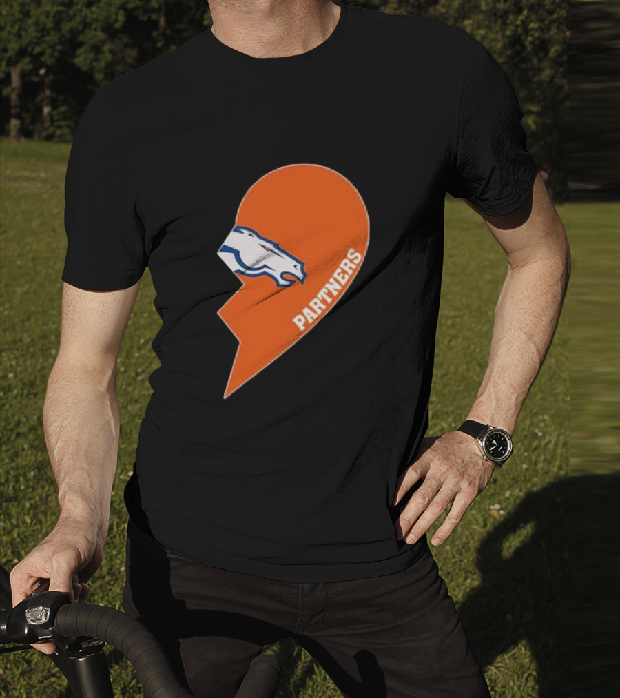 Denver Broncos Orange Half Heart Partners T-Shirt
