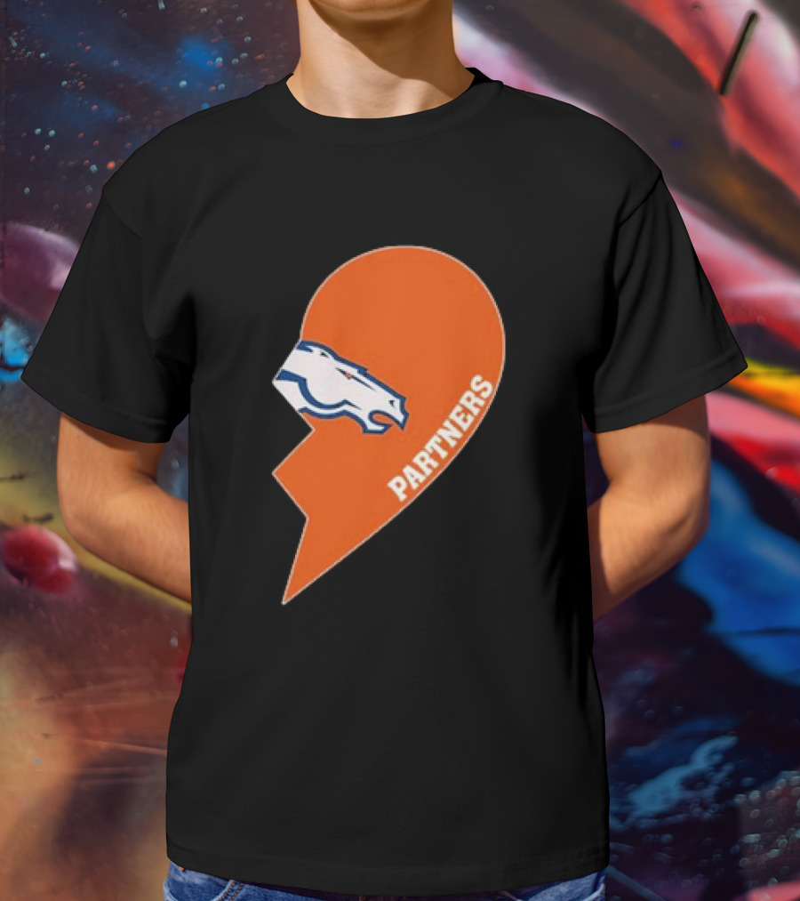 Denver Broncos Orange Half Heart Partners T-Shirt