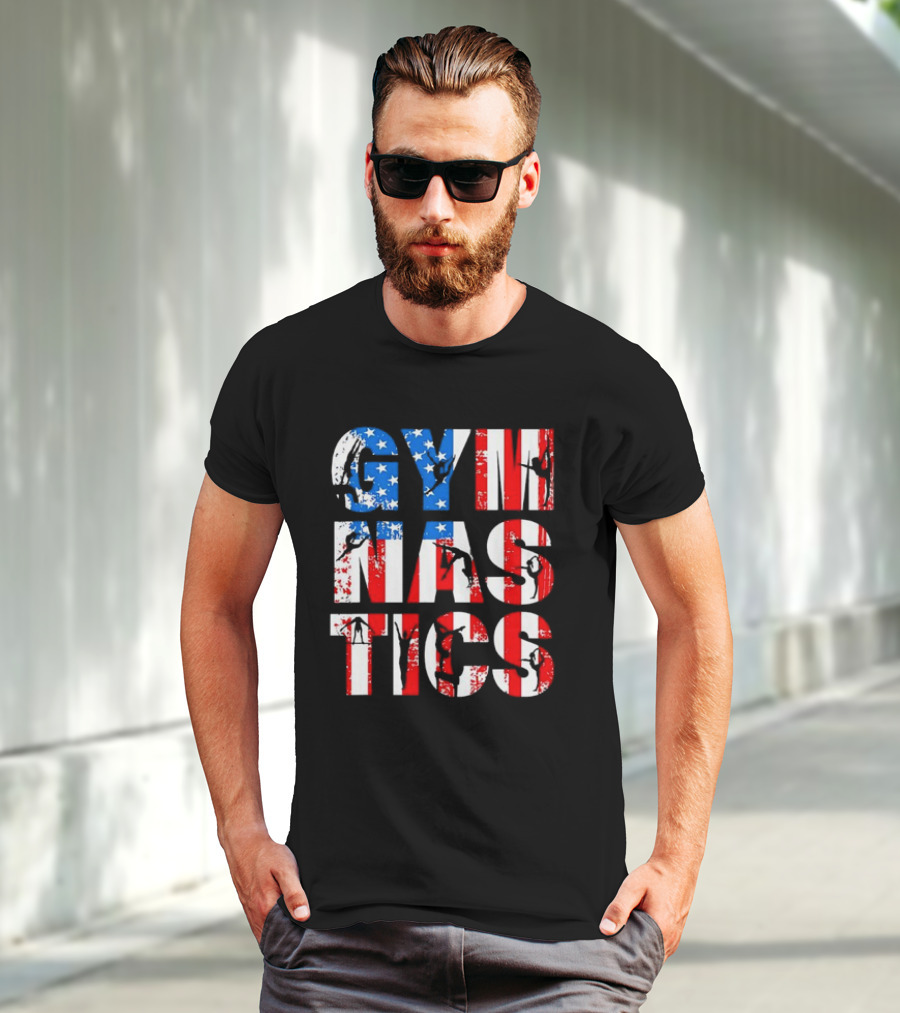 American Flag Gymnastics Team Lovers USA Gymnast T-Shirt