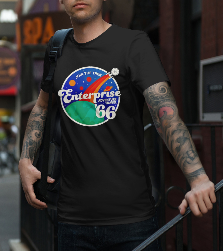 Join The Trek '66 Enterprise Adventure Travel Space Journey T-Shirt