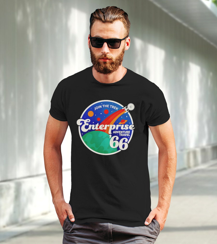 Join The Trek '66 Enterprise Adventure Travel Space Journey T-Shirt