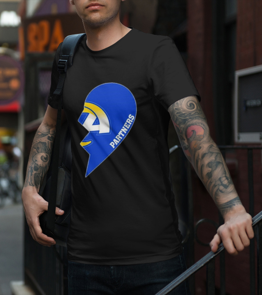 La Rams Partners Heart Logo Half T-Shirt