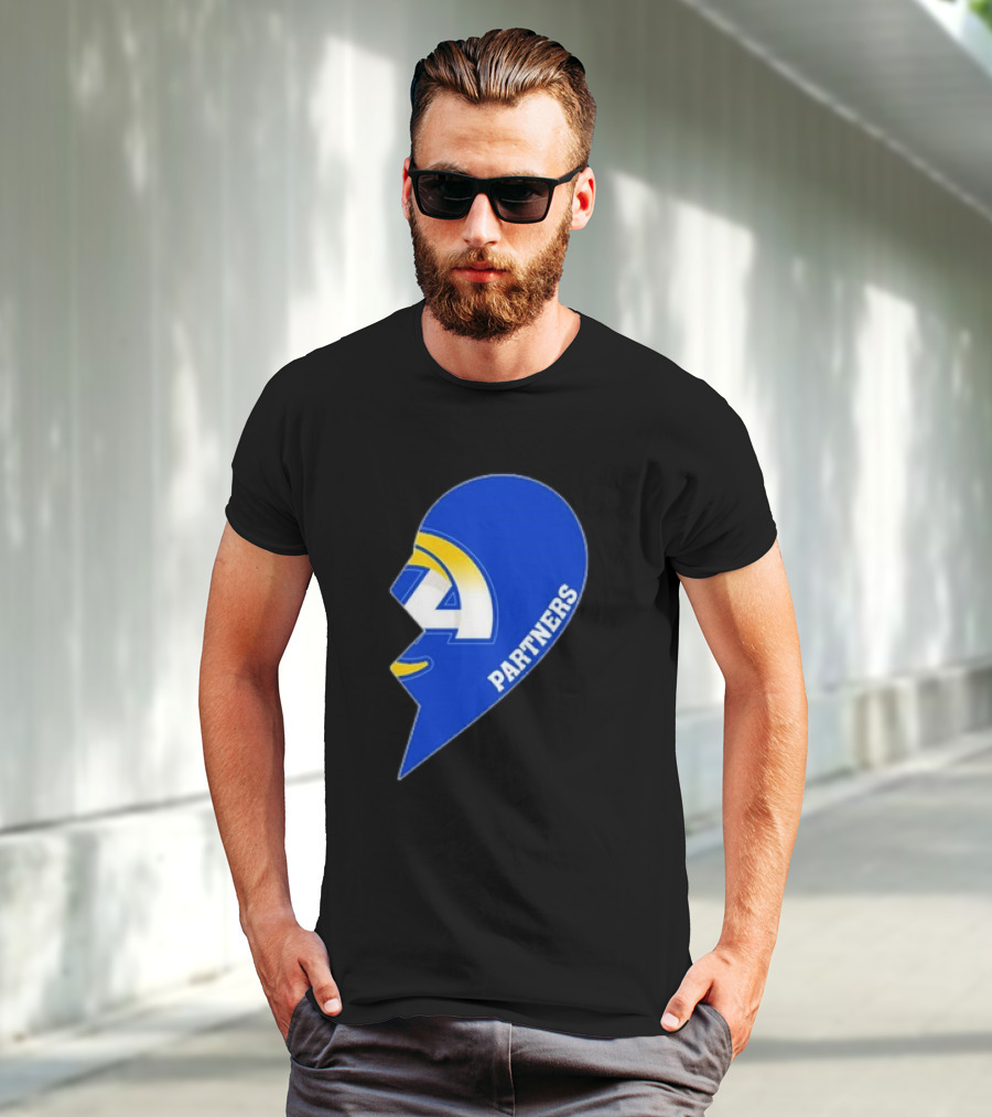 La Rams Partners Heart Logo Half T-Shirt