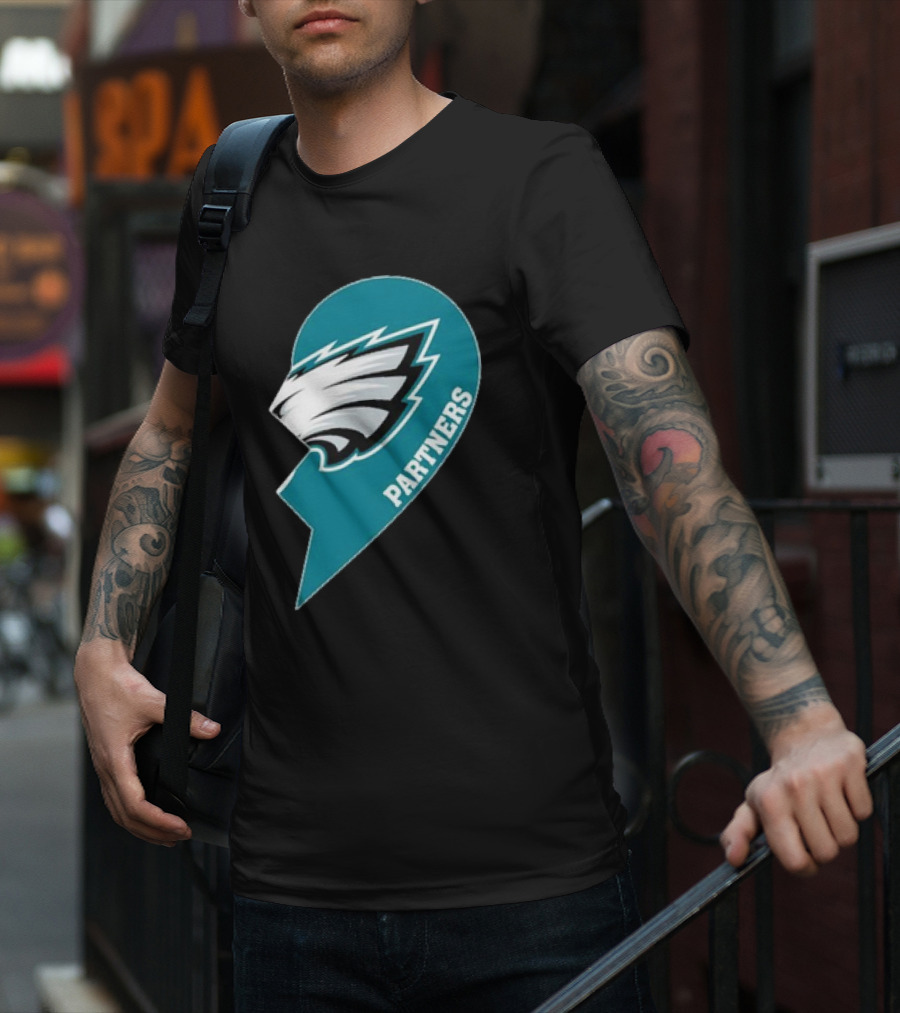 Philadelphia Eagles Partners Logo Half Heart T-Shirt