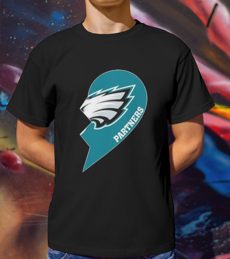 Philadelphia Eagles Partners Logo Half Heart T-Shirt