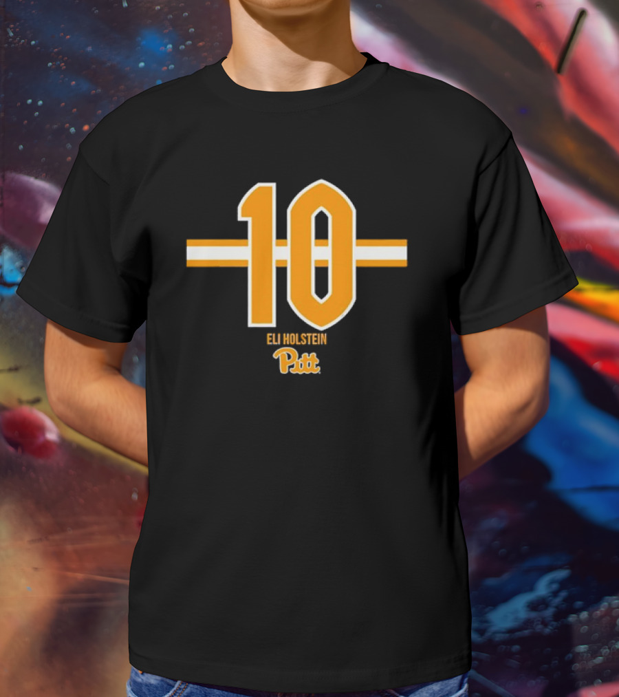 Pitt Football Eli Holstein Number 10 Stripe T-Shirt