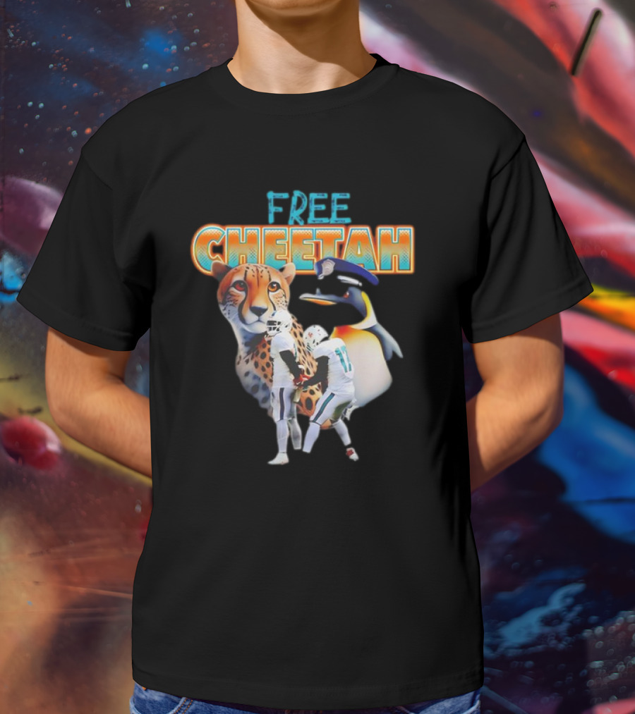 Jaelan Phillips Tyreek Hill Free Cheetah Football Penguin T-Shirt