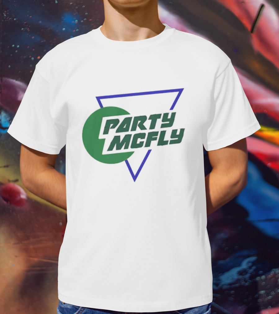 Party Mcfly Retro 80s Neon Triangle Circle T-Shirt