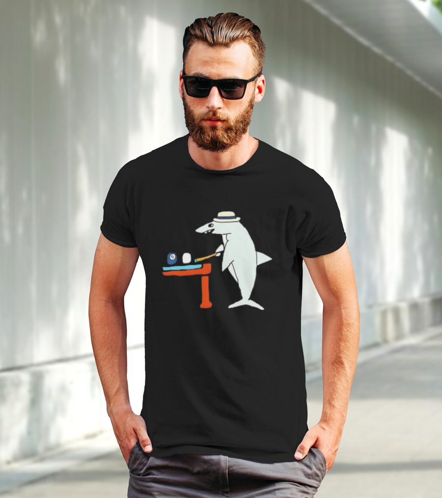 Pool Shark Meme Playing Billiards With Cue And Eight Ball T-Shirt