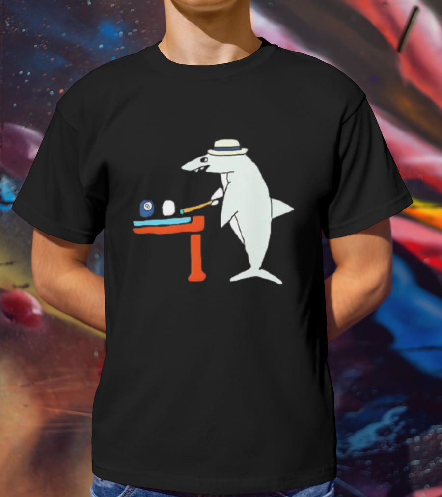 Pool Shark Meme Playing Billiards With Cue And Eight Ball T-Shirt