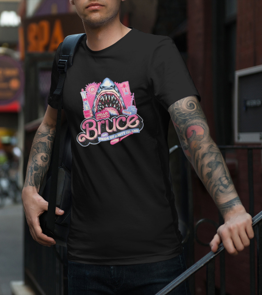 Bruce The Shark Hello My Name Is The Pride Of Amity Island Orca T-Shirt