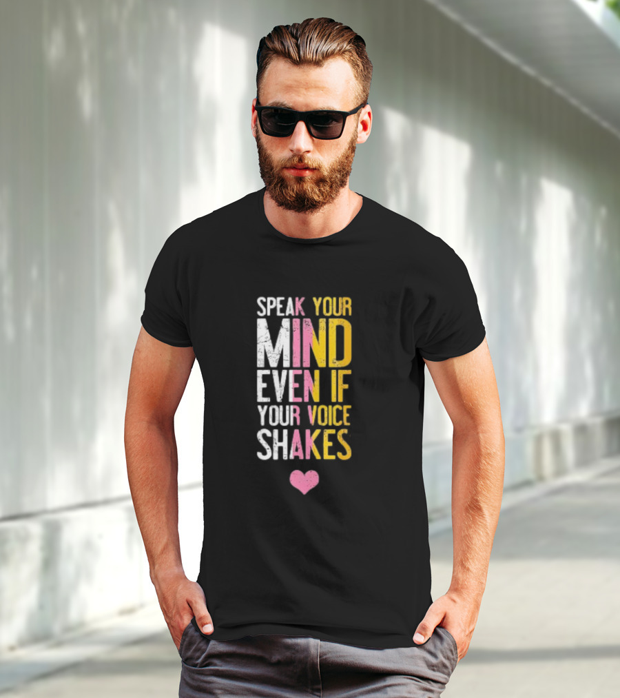 Speak Your Mind Even If Your Voice Shakes RBG Retro Heart T-Shirt