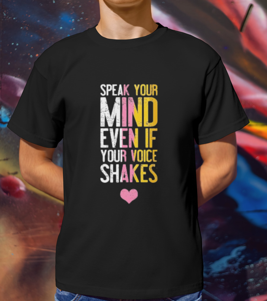 Speak Your Mind Even If Your Voice Shakes RBG Retro Heart T-Shirt