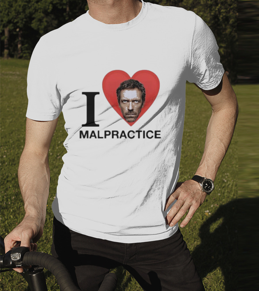 I Love Malpractice House MD Face In Heart T-Shirt