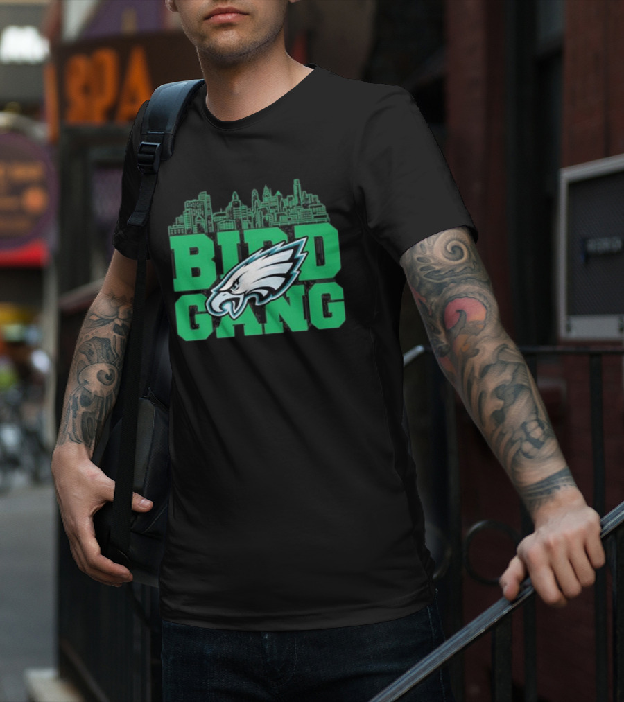 Bird Gang Philadelphia Eagles Bird Head Skyline T-Shirt